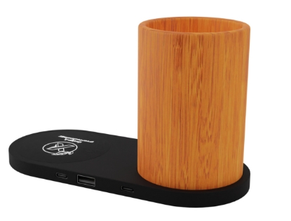 SCX Innovative Design™ Desk Organizer with 10W Charging Base - Back angled